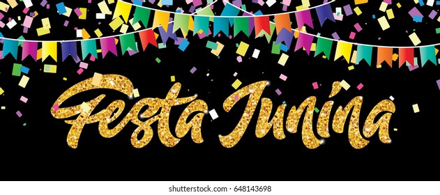 Festa Junina Brazil Festival. Vector colorful illustration. 