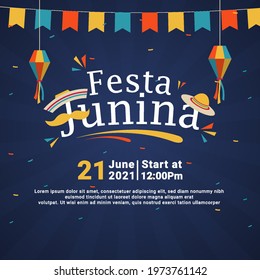 Festa Junina Brazil June Festival. Vector templates. Design element for card, banner and other use.