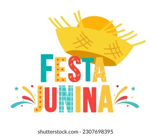 Festa Junina. Brazilian Festival. Vector Illustration. Folklore holiday. 