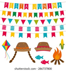 Festa junina (Brazilian June party) decoration and photo booth props set