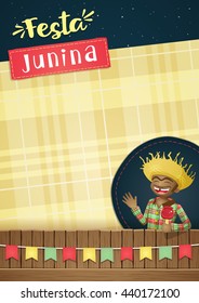 Festa Junina, brazilian june party Template or invite - A5 - EPS 10 theme for various applications.