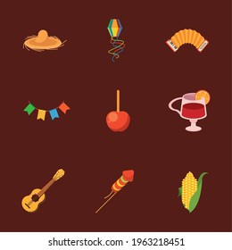 festa junina bundle set icons