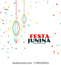 festa junina celebration background with falling confetti