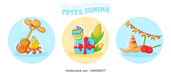 Festa Junina Celebration of Brazil festival in vector
