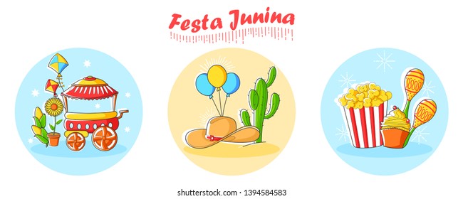 Festa Junina Celebration of Brazil festival in vector