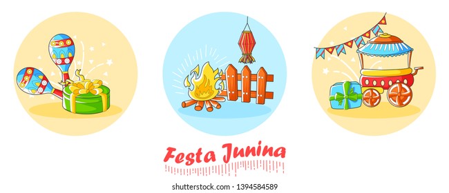 Festa Junina Celebration of Brazil festival in vector
