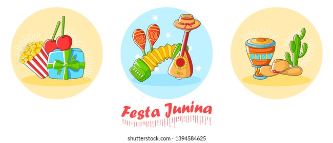 Festa Junina Celebration of Brazil festival in vector