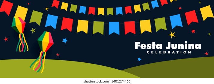 festa junina celebration night banner