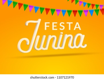 Festa Junina celebration party background. Brazil june festival holiday carnival design.