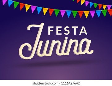 Festa Junina celebration party background. Brazil june festival holiday carnival design.