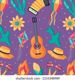 festa junina celebration pattern background