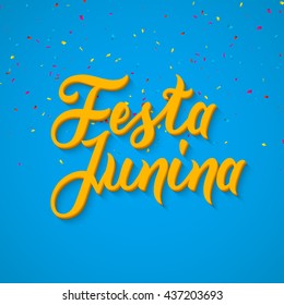 Festa Junina celebration poster. Brazilian festa decoration flye design template.