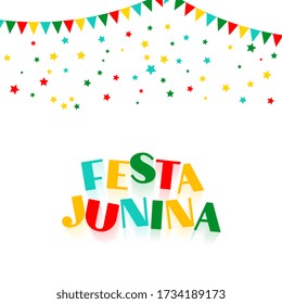 festa junina colorful background with stars confetti