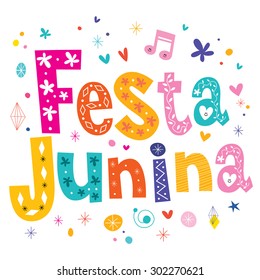 Festa Junina decorative type text - traditional Brazil june festival party