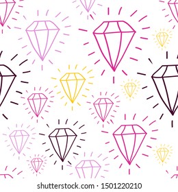 Festa Junina diamond seamless pattern in cartoon style - for card, invitation, holiday design. Vector illustration. 