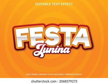 Festa Junina Editable Text Effect With Abstract And Premium Style Use For Business Logo And Brand