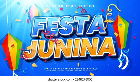 Festa Junina editable text effect, suitable to celebrate the festa junina events.