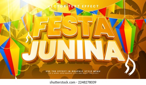 Festa Junina editable text effect, suitable to celebrate the festa junina events.