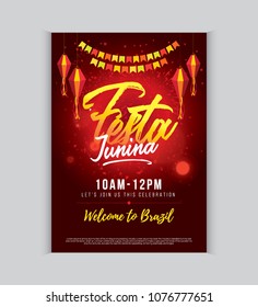 Festa Junina Festival Poster Design Layout Template Vector Illustration