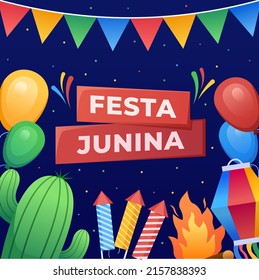 Festa Junina Greeting Card Design For Social Media Post, Banner, Poster, Greeting Card, Invitation, Postcard, Etc.