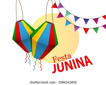 Festa Junina greeting card or poster design