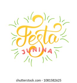 Festa Junina. Holiday lettering design for Brazilian June festa de Sao Joao