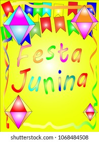 Festa Junina holiday vector illustration. Quite the concept of event with the inscription.