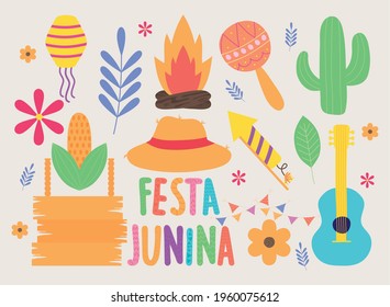 festa junina icons collection design