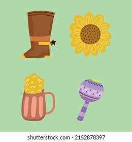 Festa Junina icons collection design