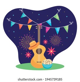festa junina illustration with guitar
