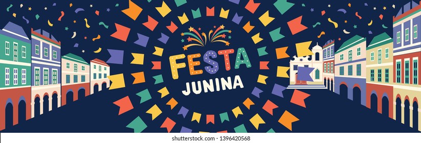 	
Festa Junina illustration. Latin American holiday. Vector banner.