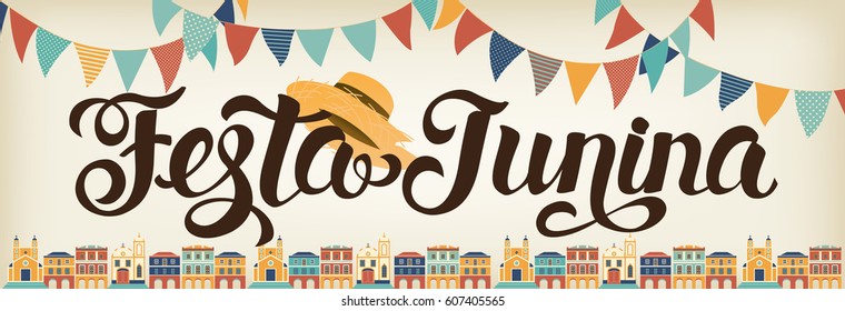 Festa Junina illustration. Latin American holiday. Vector banner.