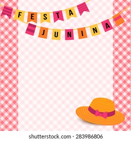 Festa Junina illustration - traditional Brazil june festival party - Midsummer holiday. Vector illustration.