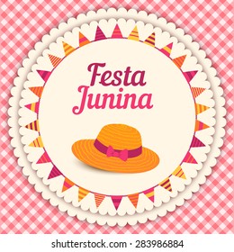 Festa Junina illustration - traditional Brazil june festival party - Midsummer holiday. Vector illustration.