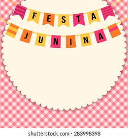 Festa Junina illustration - traditional Brazil June festival party - Midsummer holiday. Vector illustration.