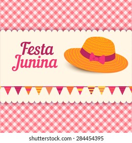 Festa Junina illustration - traditional Brazil June festival party - Midsummer holiday. Vector illustration.