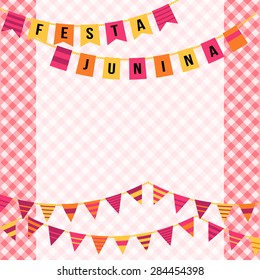 Festa Junina illustration - traditional Brazil June festival party - Midsummer holiday. Vector illustration.