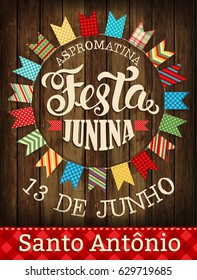 Festa Junina illustration traditional Brazil June festival party. Vector illustration. Poster.