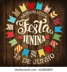Festa Junina Illustration Traditional Brazil June Festival Party. Vector Illustration. Poster.