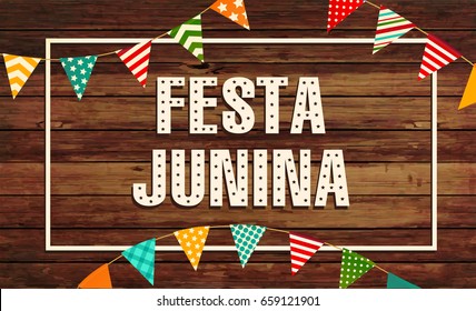 Festa Junina illustration - traditional Brazil June festival party. Vector illustration. Latin American holiday.