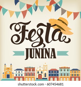 Festa Junina illustration. Vector banner. Latin American holiday. 