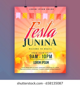 festa junina invitation card design vector