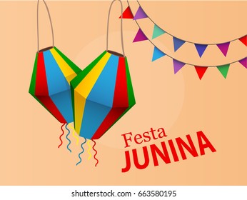 Festa Junina invitation and poster. Vector illustration