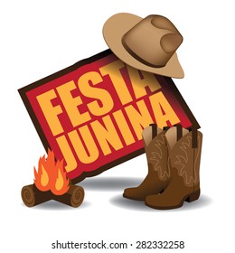 Festa Junina (June party) icon. EPS 10 vector illustration