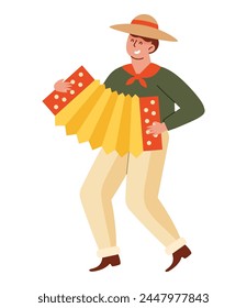 festa junina man with accordion illustration design