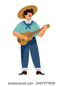 festa junina man with guitar illustration