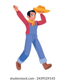festa junina man with hat illustration design
