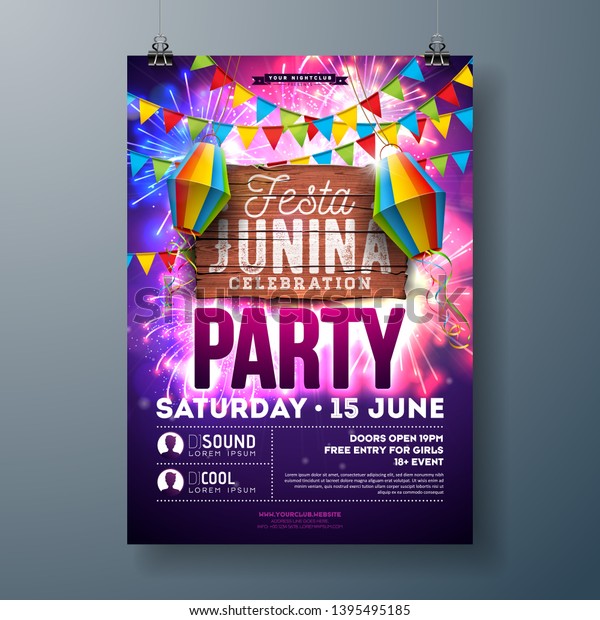 Festa Junina Party Flyer Design Mit Stock Vektorgrafik Lizenzfrei