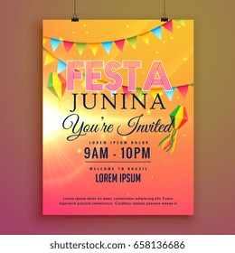 festa junina party invitation flyer design