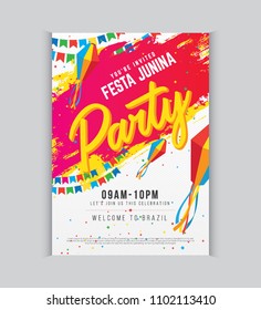 Festa Junina Party Poster Template Design Vector Illustration